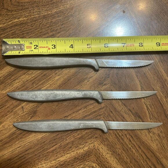 Neusteters Steak Knives Lot 3 Stainless Steel Made In France MCM Unique - Picture 6 of 6